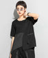 Asymmetric Stripe Panel Pocket Top